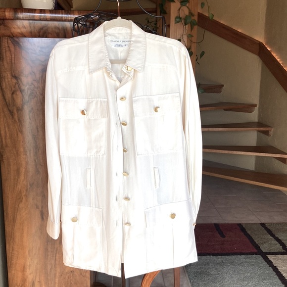 Eleanor P Brenner 100%Silk Women's Belted Shacket Size 10 Vintage - Picture 10 of 11